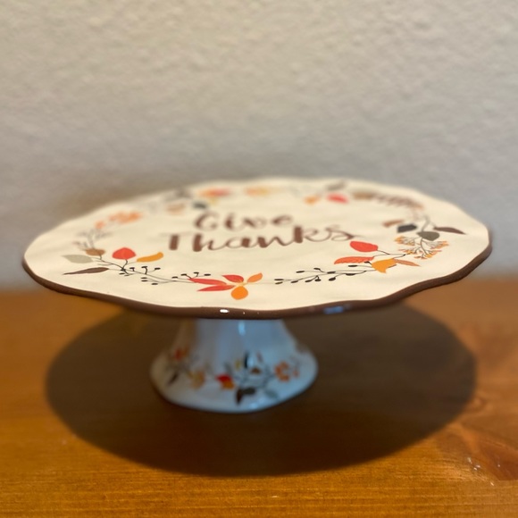 Fall Cake Stand, Give Thanks Cake Stand, Thanksgiving Cake Stand, Cake Stand - Picture 2 of 15